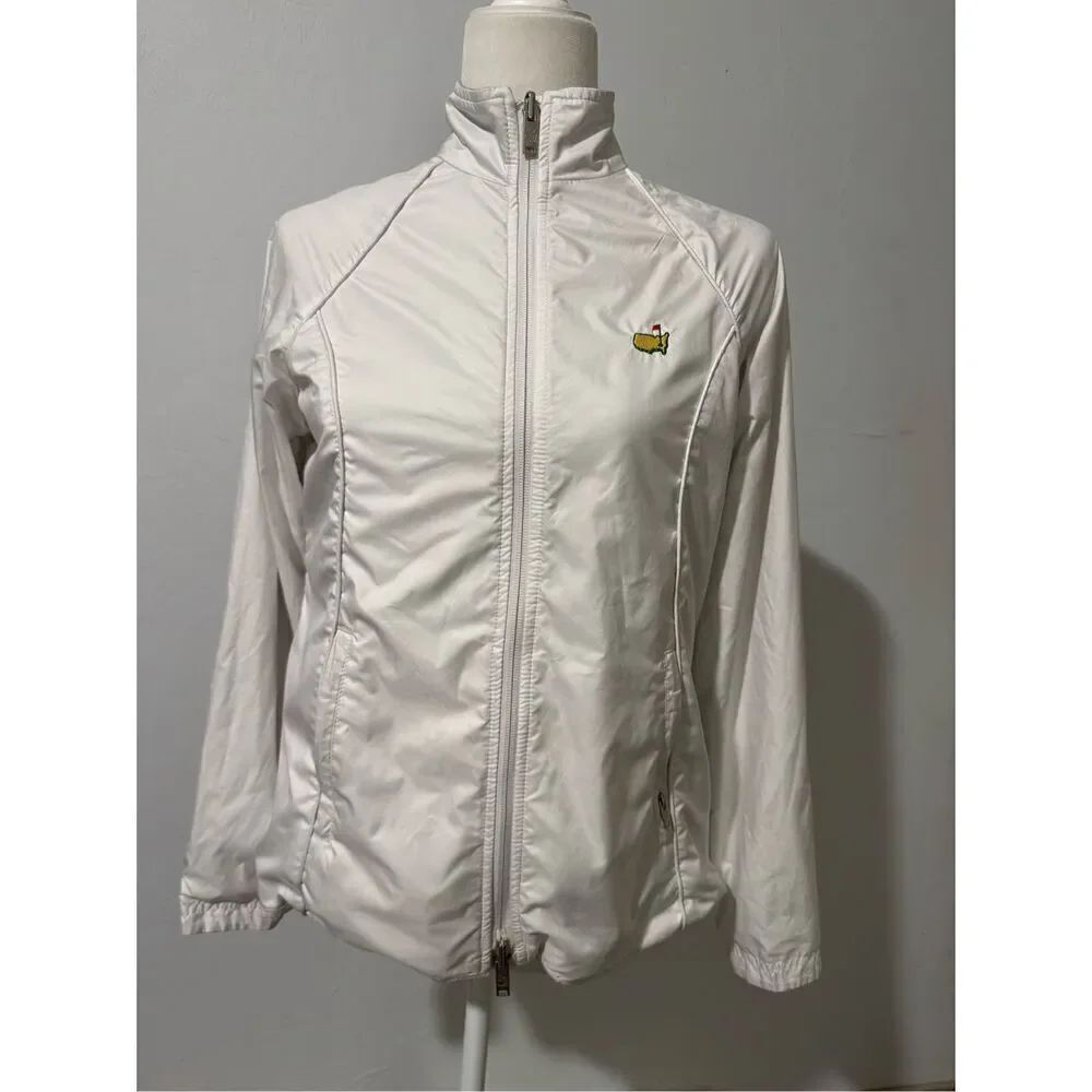 Masters Magnolia lane tech reversible white gray windbreaker jacket S